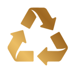 recycled plastic golden cremetalic icon