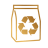 designed for recycling golden icon